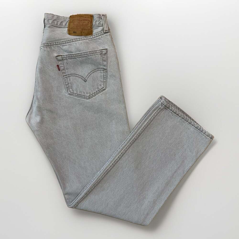 Vintage Levis 501 Jeans 32 Gray Straight Leg 90s Denim Classic Made in USA